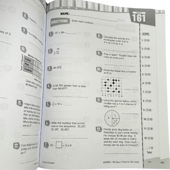 180 Days of Math for 5th Grade w/ Interactive Whiteboard-Compatible CD - Picture 5 of 5